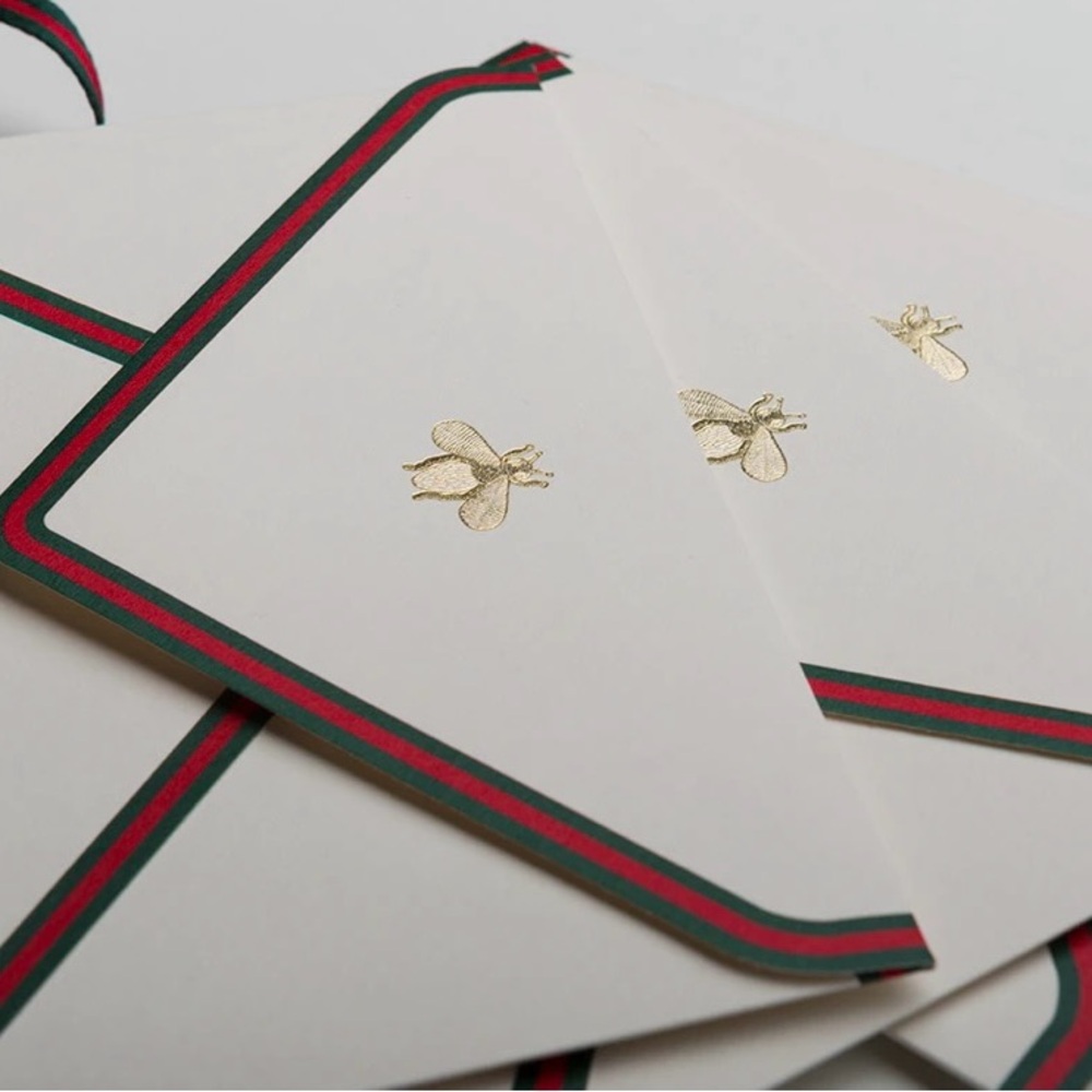NIB 100% Auth Gucci 20ct Red and White Floral Stationery Set - Picture 3 of 10